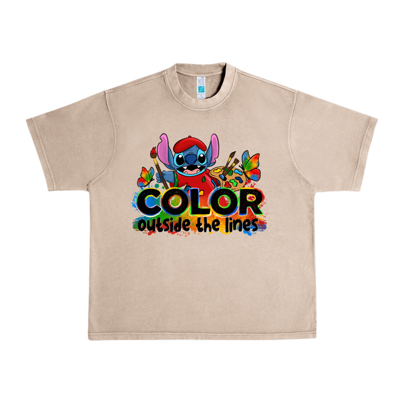 Color Outside The Lines Autism Stitch Urban Heavy Tee by Zillion Design Studio | Teevron