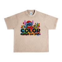 French Oak color outside the lines autism stitch Urban Heavy Tee - Zillion Design Studio