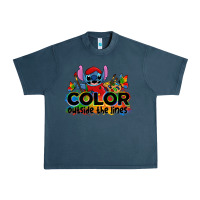 Midnight Navy color outside the lines autism stitch Urban Heavy Tee - Zillion Design Studio