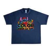 Navy color outside the lines autism stitch Urban Heavy Tee - Zillion Design Studio