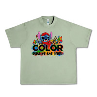 Oil Green color outside the lines autism stitch Urban Heavy Tee - Zillion Design Studio