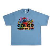 Pebble Blue color outside the lines autism stitch Urban Heavy Tee - Zillion Design Studio
