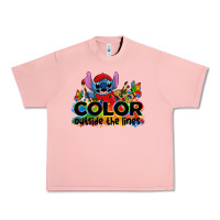 Salmon color outside the lines autism stitch Urban Heavy Tee - Zillion Design Studio