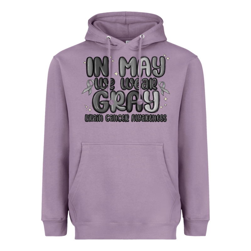 In May We Wear Gray Brain Cancer Awareness Heavyweight Hoodie by MaliasSmallBusiness | Teevron