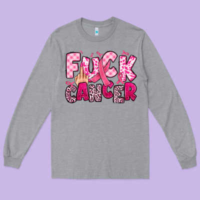 Fuck Cancer Long Sleeve Tee Designed By Jahusdesignshop