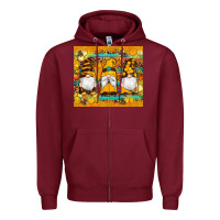 Burgundy western bee gnomes  honeycomb  leopard turquoise wooden serape Zipper Hoodie - Artiststas