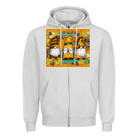 Dove Grey western bee gnomes  honeycomb  leopard turquoise wooden serape Zipper Hoodie - Artiststas
