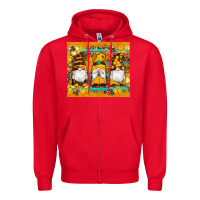 Red western bee gnomes  honeycomb  leopard turquoise wooden serape Zipper Hoodie - Artiststas