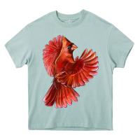 Arona Flying Northern Cardinal Bird Heavy Core Tee - LillyAllenDesigns