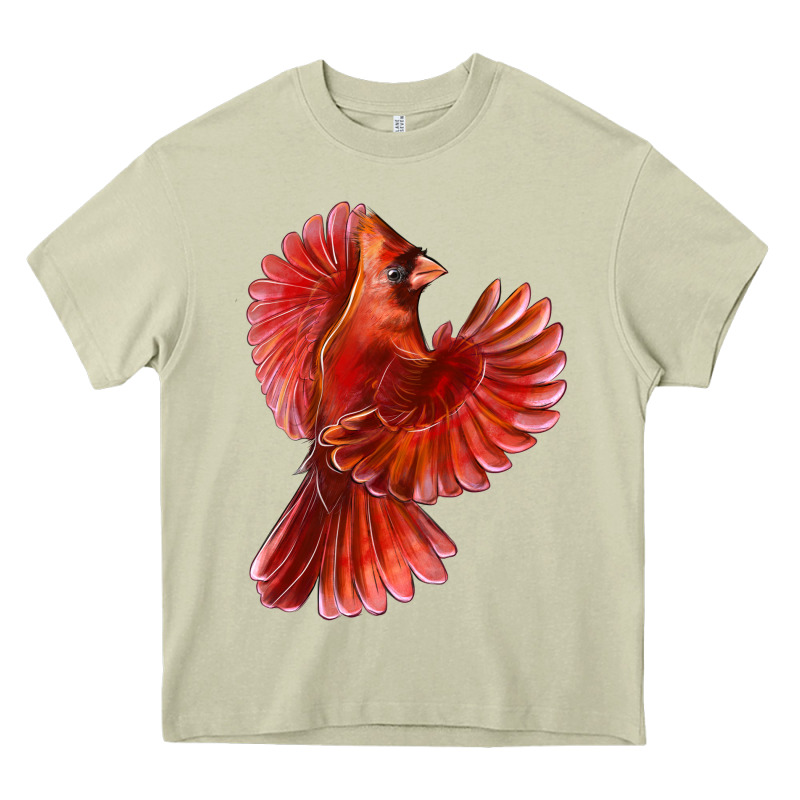 Flying Northern Cardinal Bird Heavy Core Tee by LillyAllenDesigns | Teevron