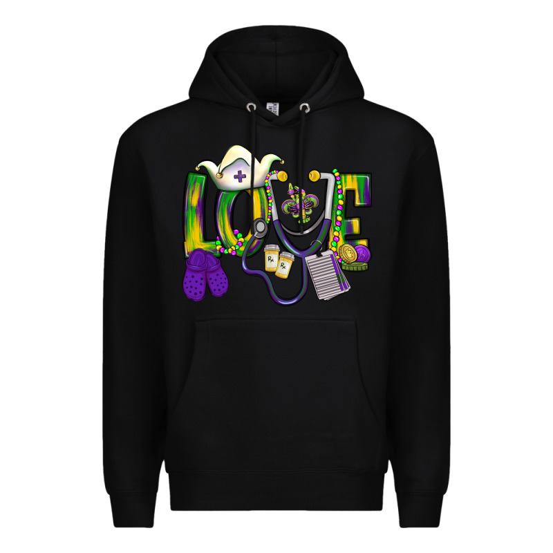 Mardi Gras Love Nurse Premium Hoodie by BundleAndBundleShop | Teevron
