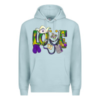 Blue Mist Mardi Gras Love Nurse Premium Hoodie - BundleAndBundleShop