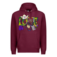 Burgundy Mardi Gras Love Nurse Premium Hoodie - BundleAndBundleShop