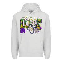 Dove Grey Mardi Gras Love Nurse Premium Hoodie - BundleAndBundleShop
