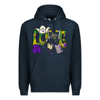 Navy Mardi Gras Love Nurse Premium Hoodie - BundleAndBundleShop