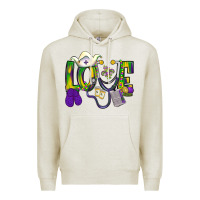 Oatmeal Heather Mardi Gras Love Nurse Premium Hoodie - BundleAndBundleShop
