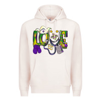 Pale Pink Mardi Gras Love Nurse Premium Hoodie - BundleAndBundleShop