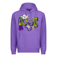 Purple Mardi Gras Love Nurse Premium Hoodie - BundleAndBundleShop