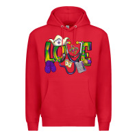 Red Mardi Gras Love Nurse Premium Hoodie - BundleAndBundleShop