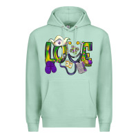 Seafoam Mardi Gras Love Nurse Premium Hoodie - BundleAndBundleShop