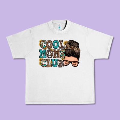 Cool Moms Club Messy Bun Urban Heavy Tee Designed By Zillion Design Studio