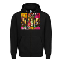 Black Christmas champagne bottles and Zipper Hoodie - AdoDesignShop