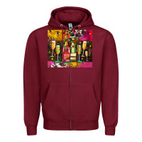 Burgundy Christmas champagne bottles and Zipper Hoodie - AdoDesignShop
