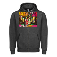 Charcoal Heather Christmas champagne bottles and Zipper Hoodie - AdoDesignShop