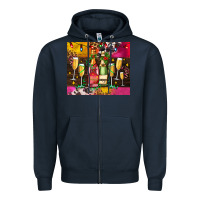 Navy Christmas champagne bottles and Zipper Hoodie - AdoDesignShop