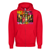 Red Christmas champagne bottles and Zipper Hoodie - AdoDesignShop