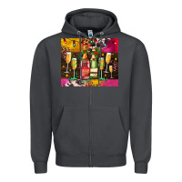 Smoke Christmas champagne bottles and Zipper Hoodie - AdoDesignShop