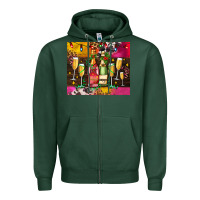 Sports Green Christmas champagne bottles and Zipper Hoodie - AdoDesignShop