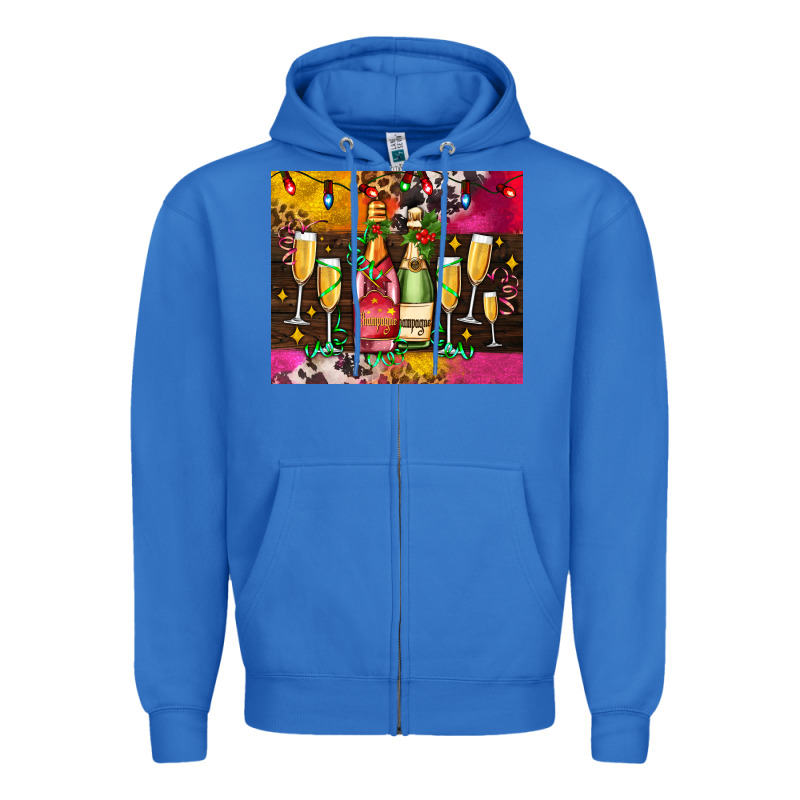 Christmas Champagne Bottles And Zipper Hoodie by AdoDesignShop | Teevron