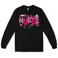 Black breast cancer nurse Long Sleeve Tee - JahusDesignShop