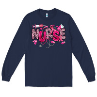 Navy breast cancer nurse Long Sleeve Tee - JahusDesignShop
