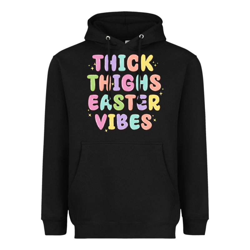 Thicks Thighs Easter Vibes Heavyweight Hoodie by MaliasSmallBusiness | Teevron