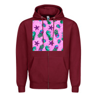 Burgundy summer ocean seamless pattern Zipper Hoodie - BundleAndBundleShop