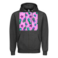 Charcoal Heather summer ocean seamless pattern Zipper Hoodie - BundleAndBundleShop