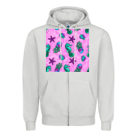 Dove Grey summer ocean seamless pattern Zipper Hoodie - BundleAndBundleShop