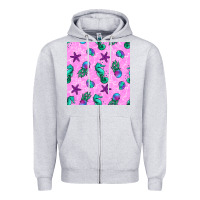 Heather Grey summer ocean seamless pattern Zipper Hoodie - BundleAndBundleShop