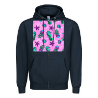 Navy summer ocean seamless pattern Zipper Hoodie - BundleAndBundleShop