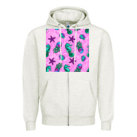 Oatmeal Heather summer ocean seamless pattern Zipper Hoodie - BundleAndBundleShop