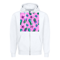 White summer ocean seamless pattern Zipper Hoodie - BundleAndBundleShop
