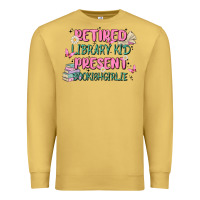 Antique Gold retired library kid present bookish girlie Premium Sweatshirt - MaliasSmallBusiness