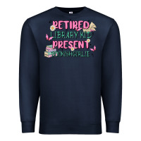 Navy retired library kid present bookish girlie Premium Sweatshirt - MaliasSmallBusiness