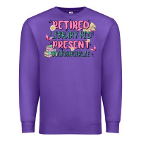 Purple retired library kid present bookish girlie Premium Sweatshirt - MaliasSmallBusiness