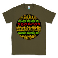Army Green african masks round earrings Classic Tee - BundleAndBundleShop
