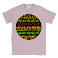 Lilac african masks round earrings Classic Tee - BundleAndBundleShop