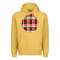 Antique Gold Christmas Tartan Patch Premium Hoodie - BundleAndBundleShop