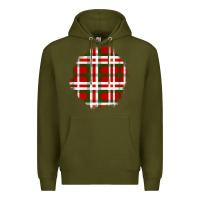 Army Green Christmas Tartan Patch Premium Hoodie - BundleAndBundleShop